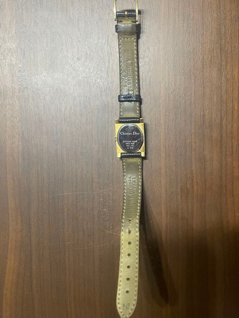 クリスチャン ディオール 腕時計 レディース アナログ 黒レザーベルト 中古