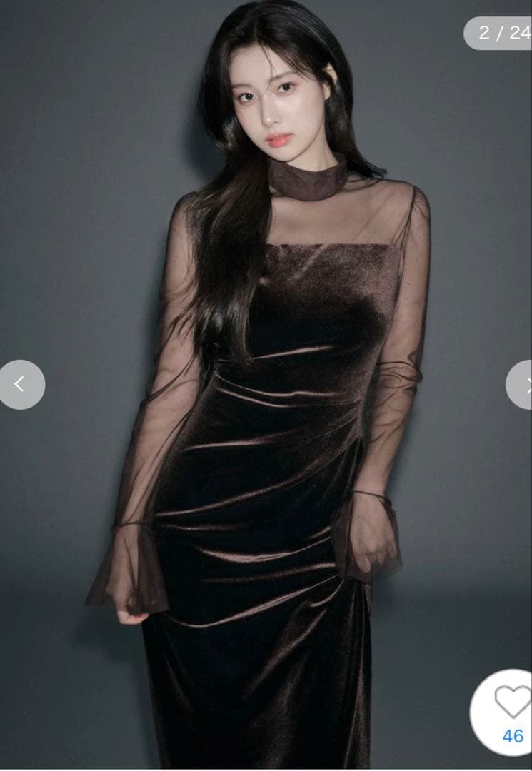 完売♥️新作新品✨ SNIDEL シアードッキングベロアドレス✨ BRW Ｍサイズ