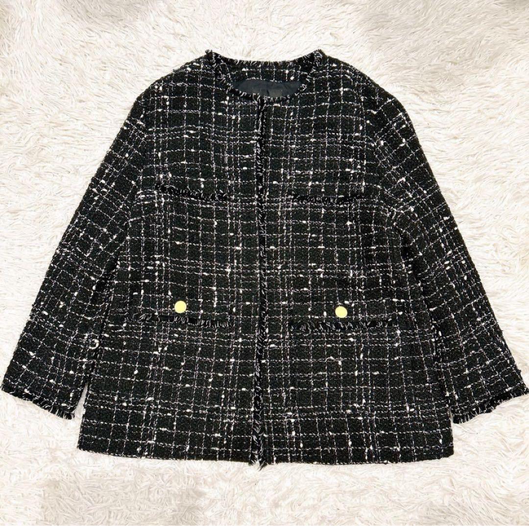 2XL 2023年 23区 ツイードノーカラージャケット GIOLICA 生地