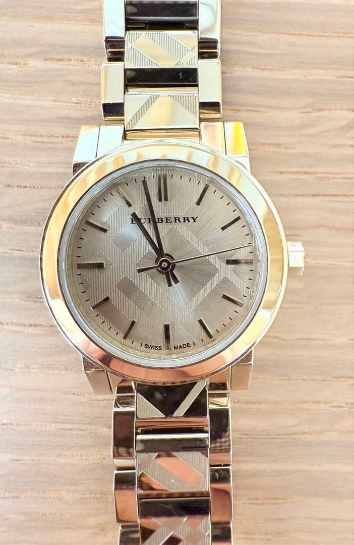 BURBERRY バーバリー 腕時計 ゴールド チェック柄 クォーツ 不動 美品