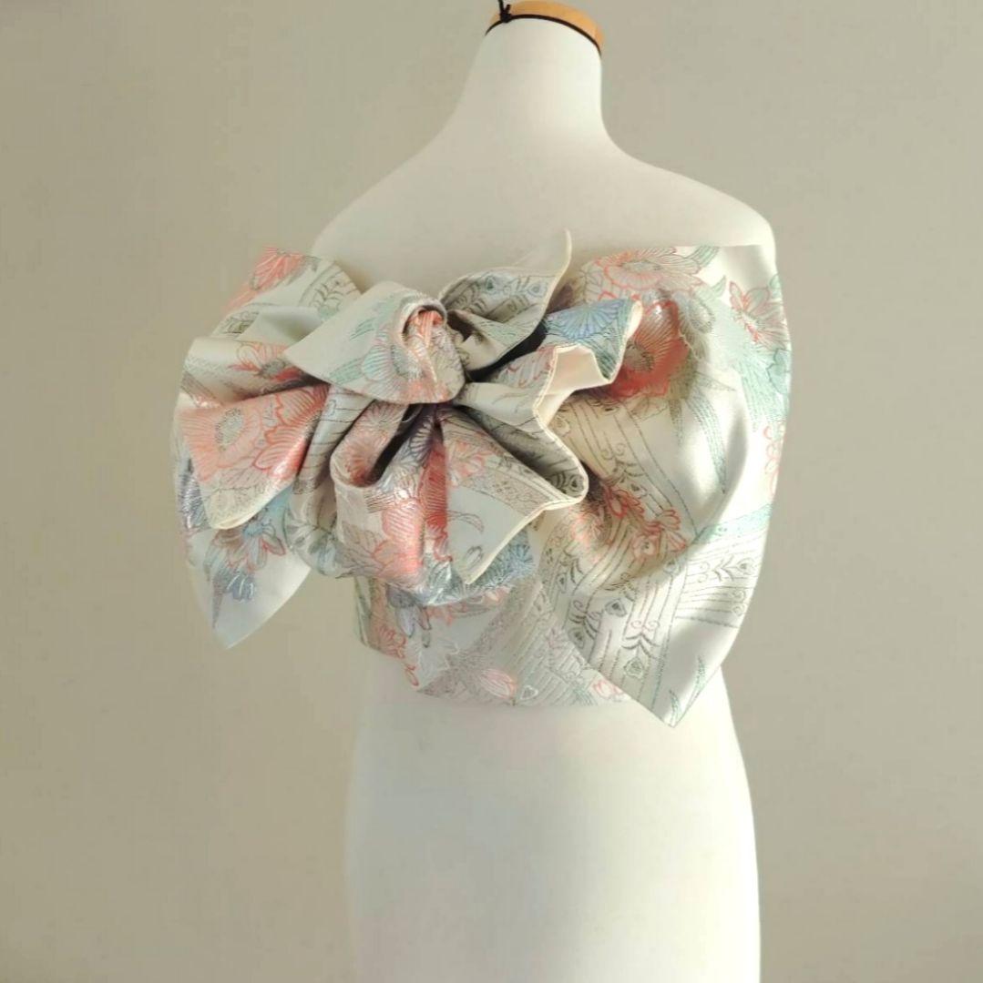 一部式　振袖用作り帯　九百プラチナ　十三参りにも　作り帯付け帯　胴巻き～95㎝