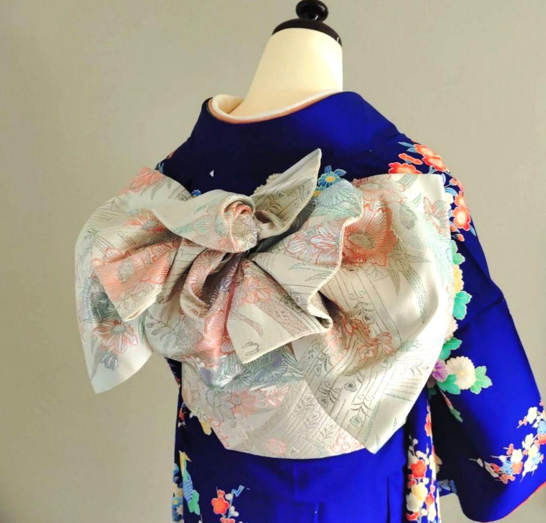 一部式　振袖用作り帯　九百プラチナ　十三参りにも　作り帯付け帯　胴巻き～95㎝