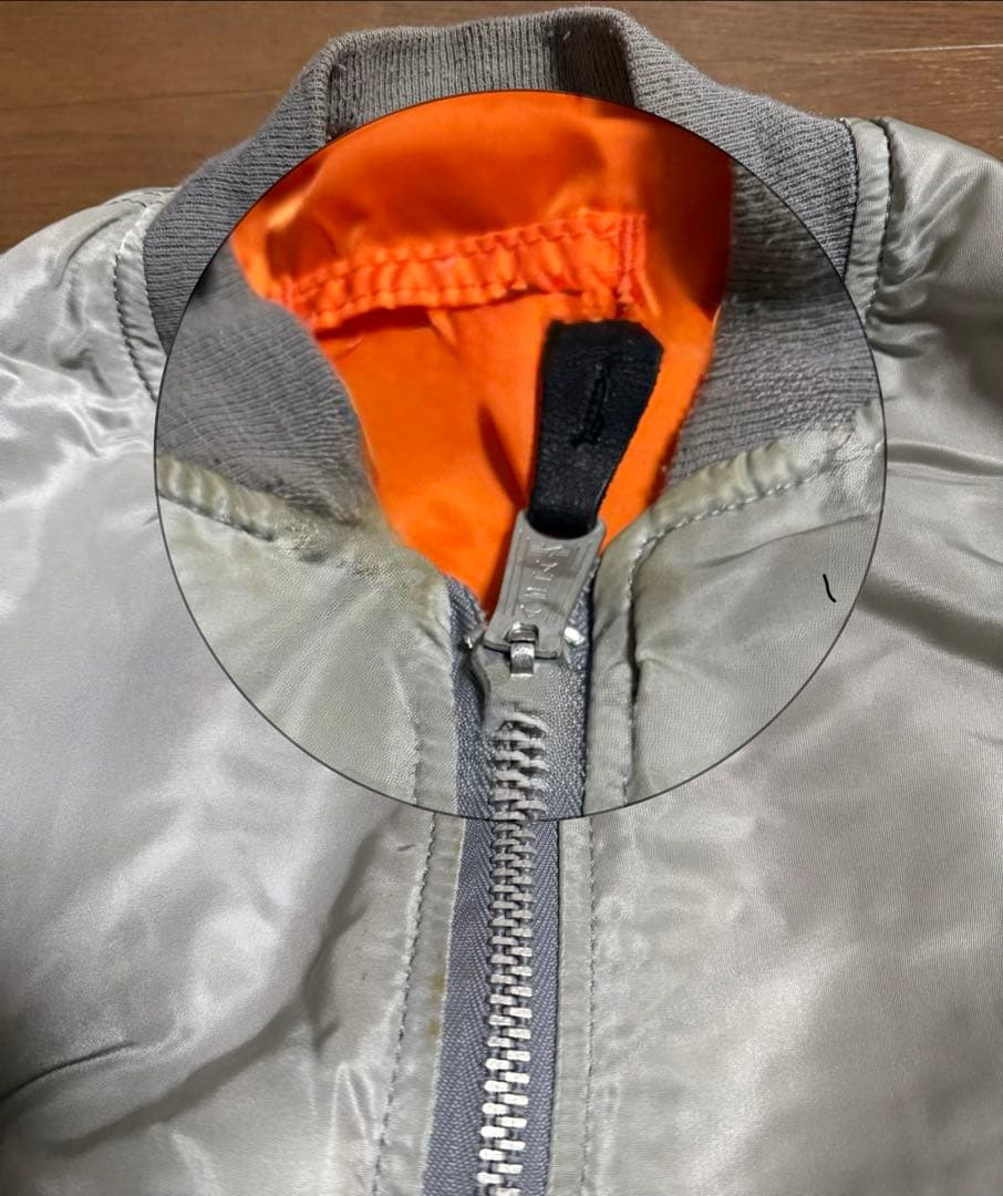 ALPHA社　90年代　MA-1 レプリカ　アメリカ製シルバーLサイズ