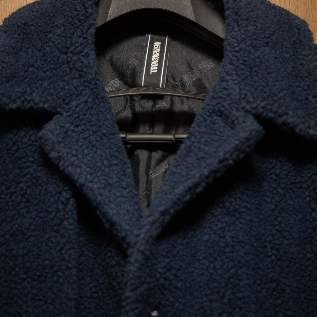 【未使用】NEIGHBORHOOD ボア チェスターコート ネイビー