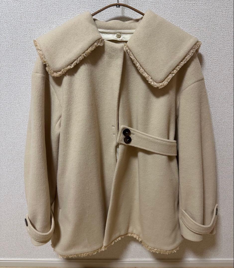 ジャケット・アウター eaphi BIG COLLAR HALF JACKET