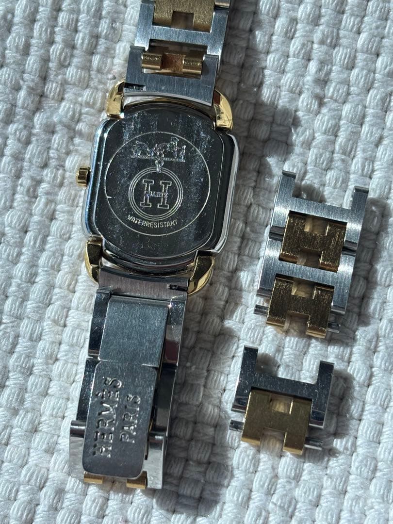 HERMES エルメス 腕時計 シルバー/ゴールド(長年放置で動かない状態)