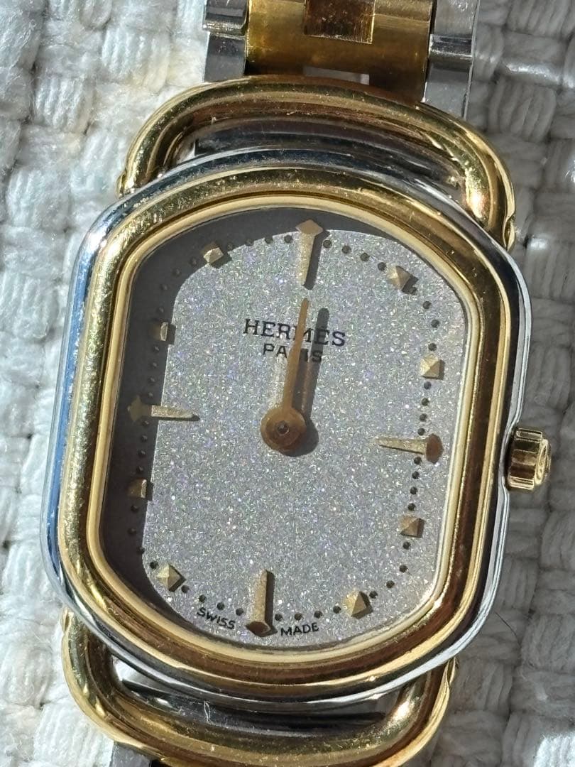 HERMES エルメス 腕時計 シルバー/ゴールド(長年放置で動かない状態)