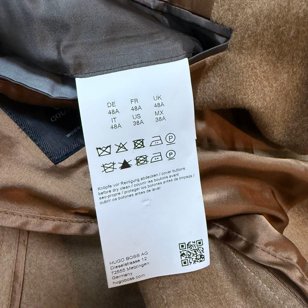 ヒューゴボス カシミヤ100% テーラードジャケット　キャメル　コロンボ社