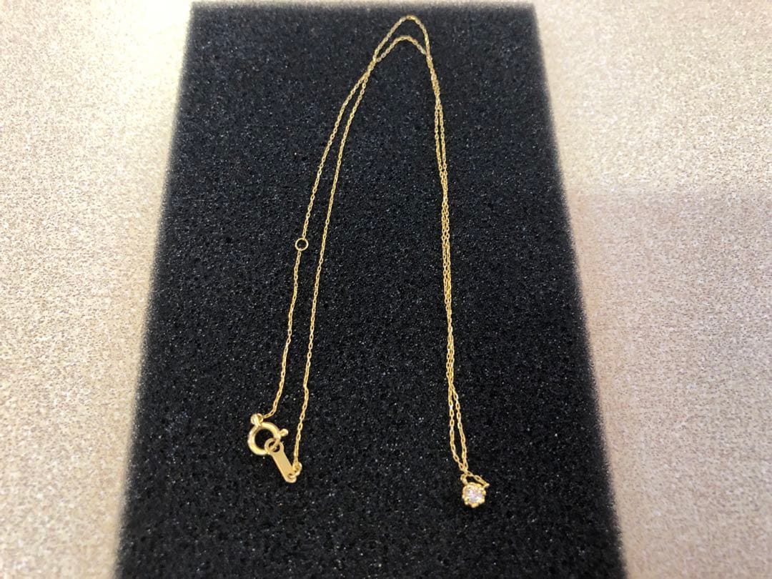 ゴールド一粒ダイヤモンドネックレス AHKAH アーカー