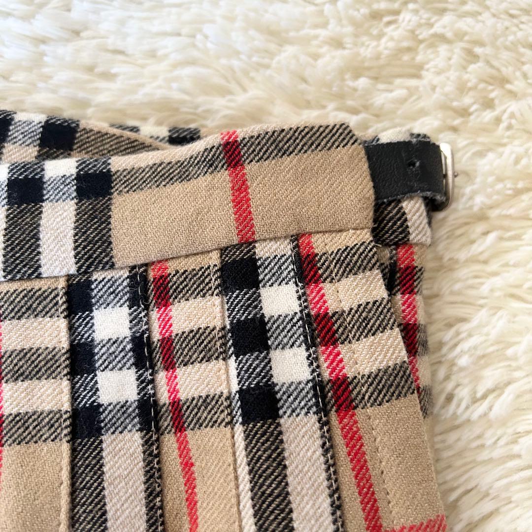 BURBERRY ラップスカート プリーツ ノバチェック ベルト ベージュ 4