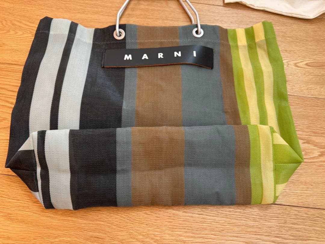 MARNI ストライプ かごバッグ 保存袋付き