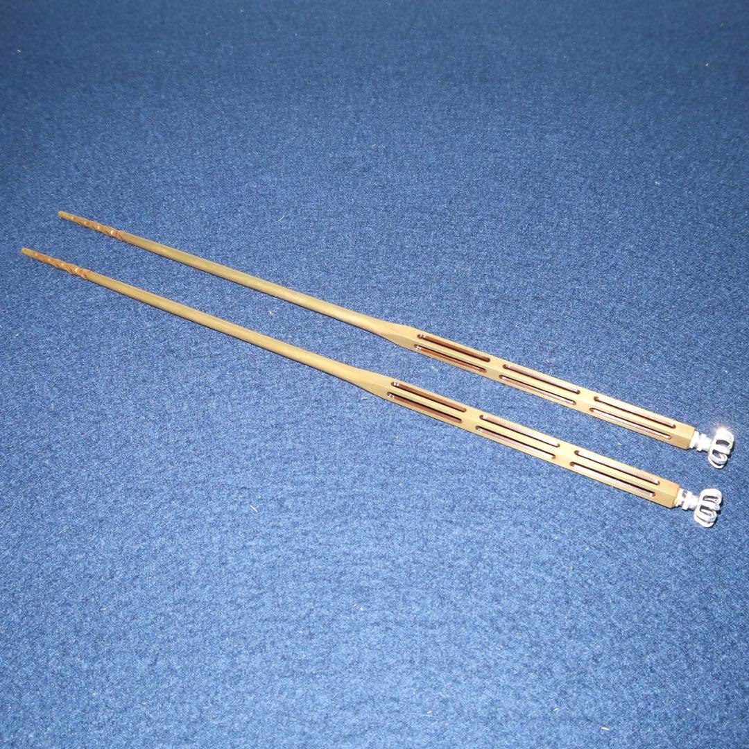 【茶道具】木村清五郎作　菊頭四方透飾火箸