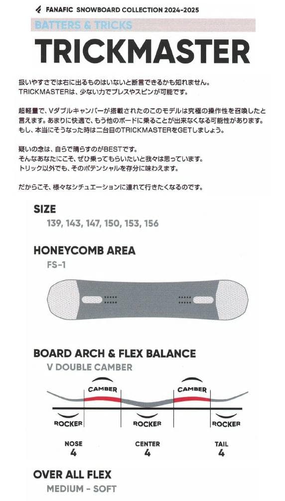 FANATIC スノーボード TRICK MASTER 150cm グラトリ用