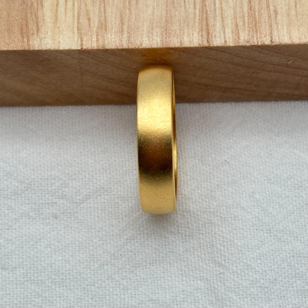 K18ゴールド マット仕上げ シンプルリング