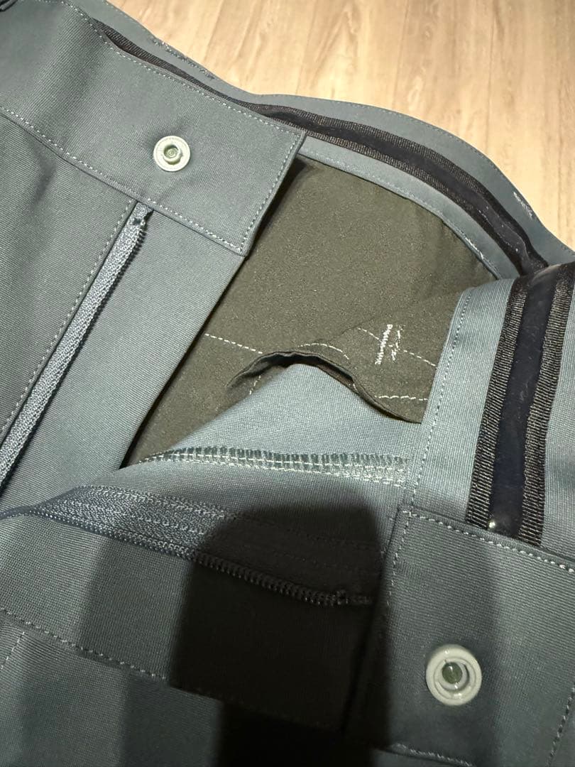 TFW49 カーキ　ファスナー付スリムパンツ　S