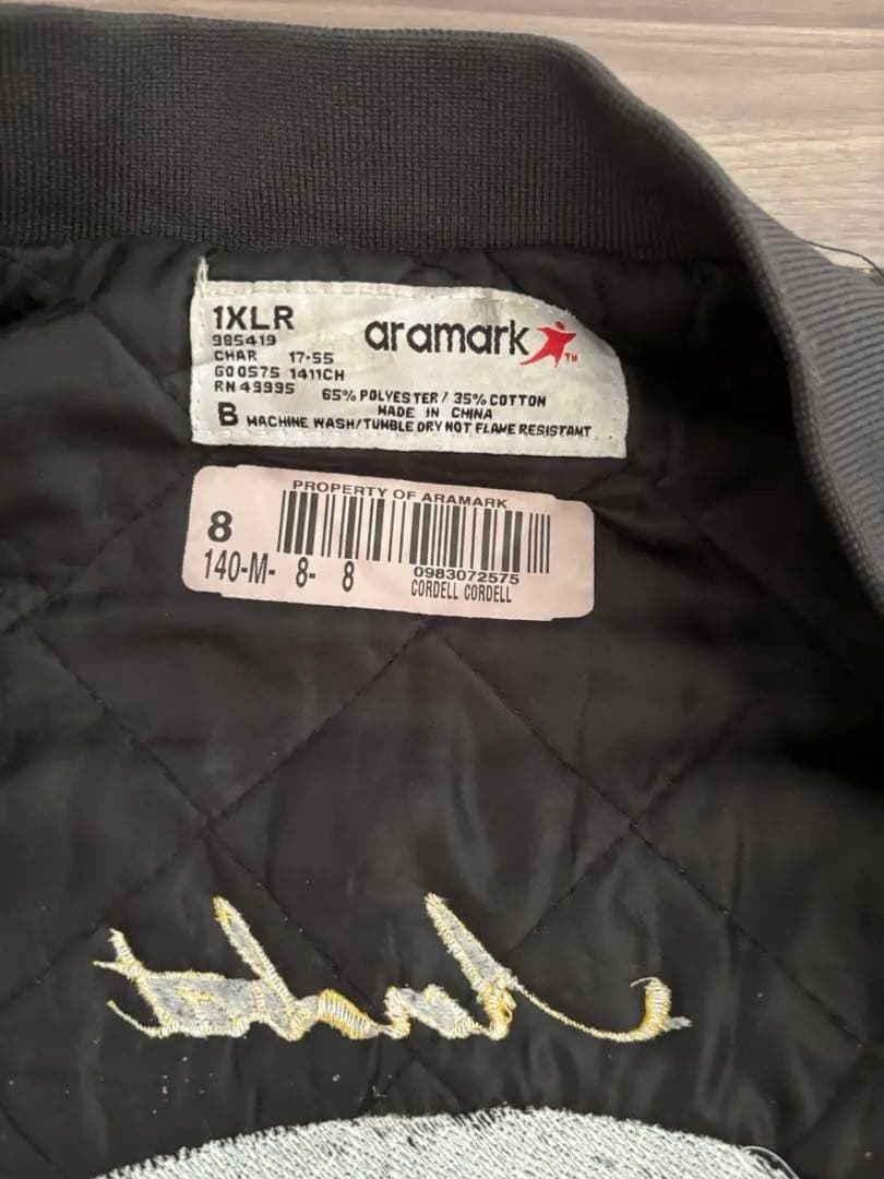 クラウン刺繍 ワークジャケットブラックLサイズピエロビンテージ