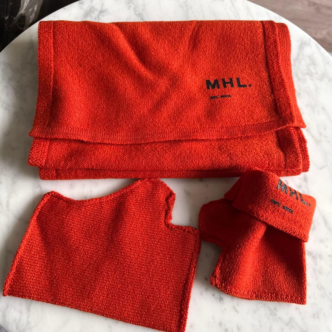 MHL. FELTED DRY WOOL マフラー　グローブ　セット