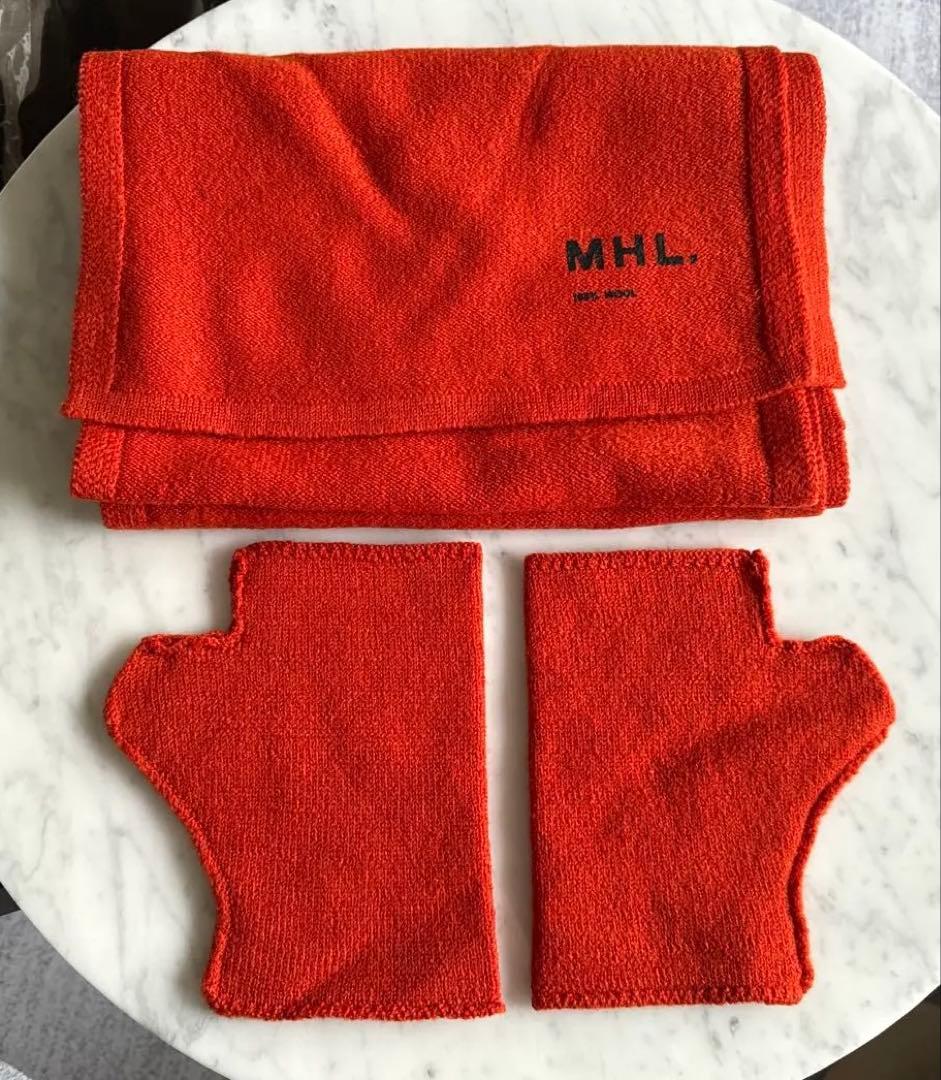 MHL. FELTED DRY WOOL マフラー　グローブ　セット