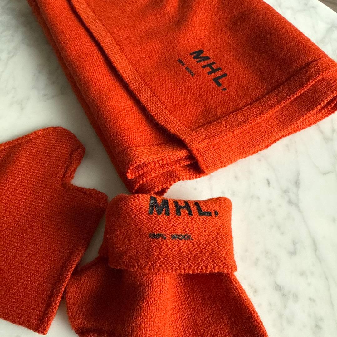 MHL. FELTED DRY WOOL マフラー　グローブ　セット