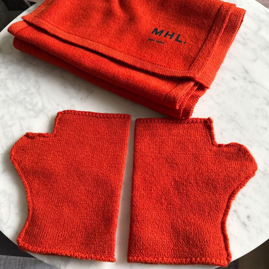 MHL. FELTED DRY WOOL マフラー　グローブ　セット
