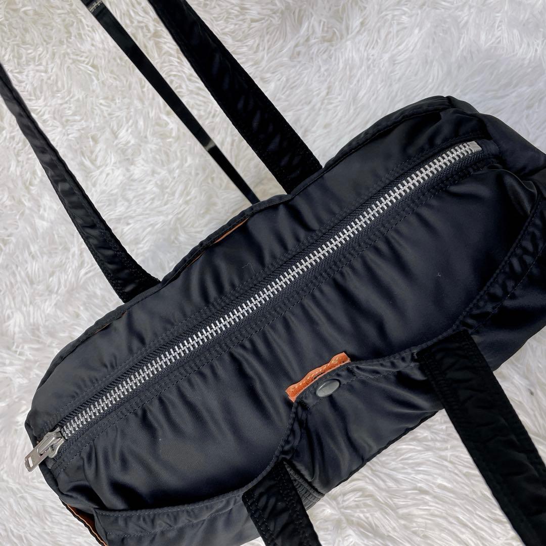 【美品】PORTER ダッフルバッグ Lボストン 筒型 タンカー 黒 吉田カバン
