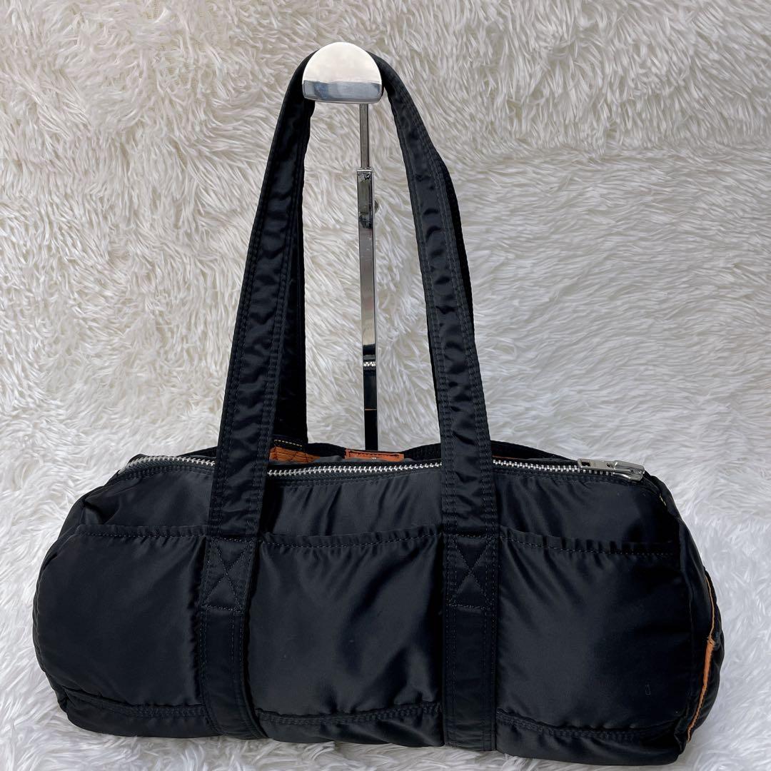 【美品】PORTER ダッフルバッグ Lボストン 筒型 タンカー 黒 吉田カバン