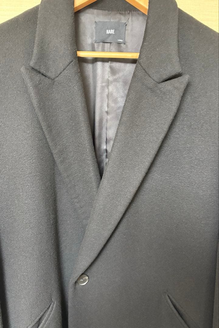 最終価格です！　HARE ハレ　ウール　ロングコート　Lサイズ　ブラック