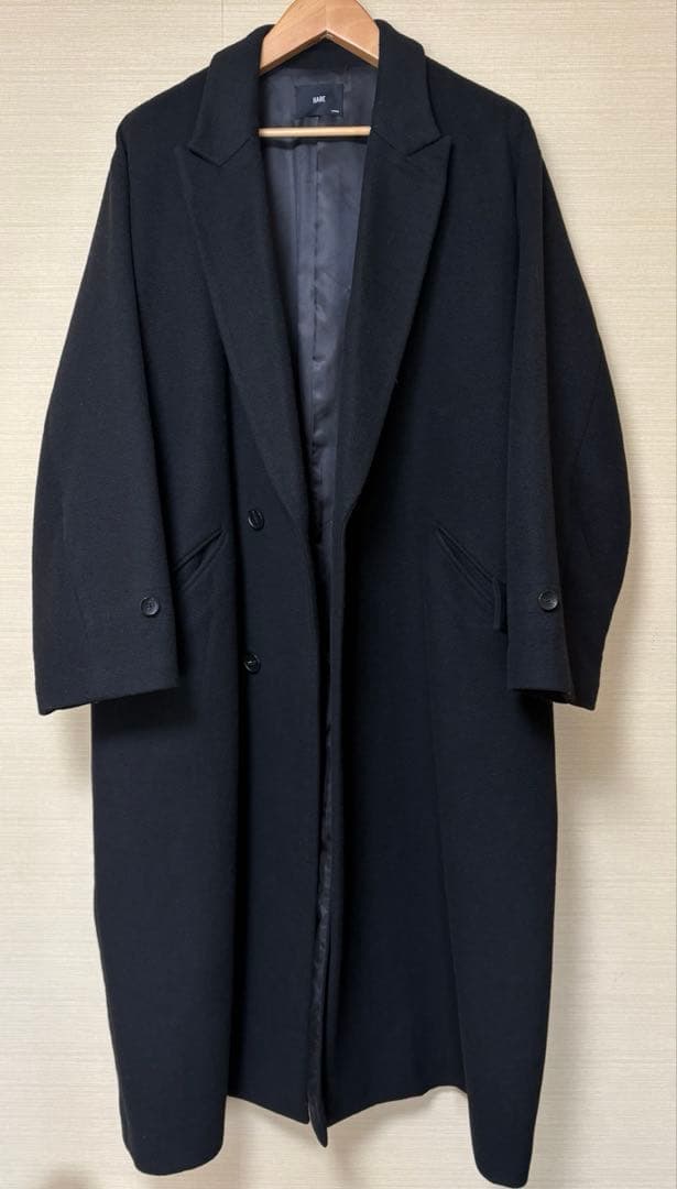 最終価格です！　HARE ハレ　ウール　ロングコート　Lサイズ　ブラック