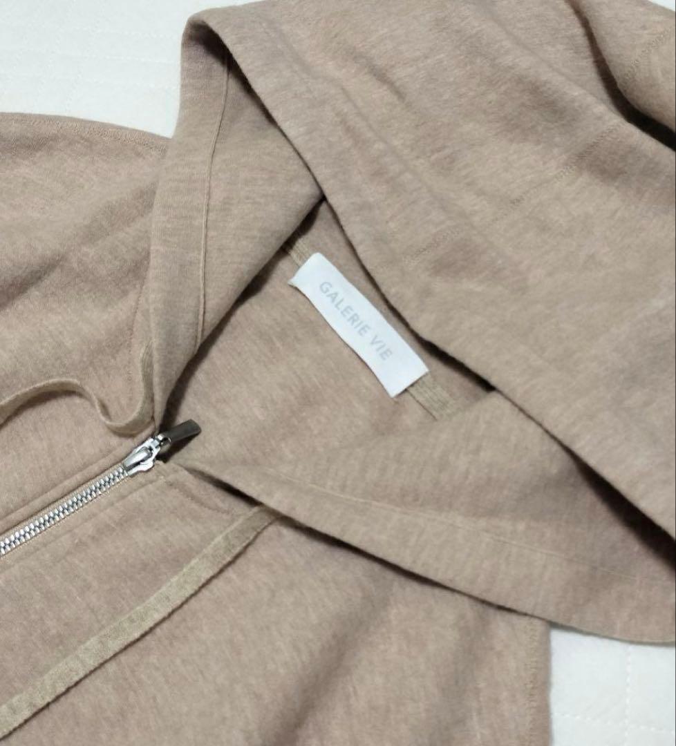 ウールナイロンミルド フーデッドジップアップコート¥55,000