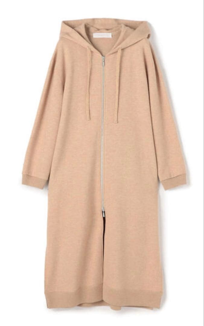 ウールナイロンミルド フーデッドジップアップコート¥55,000