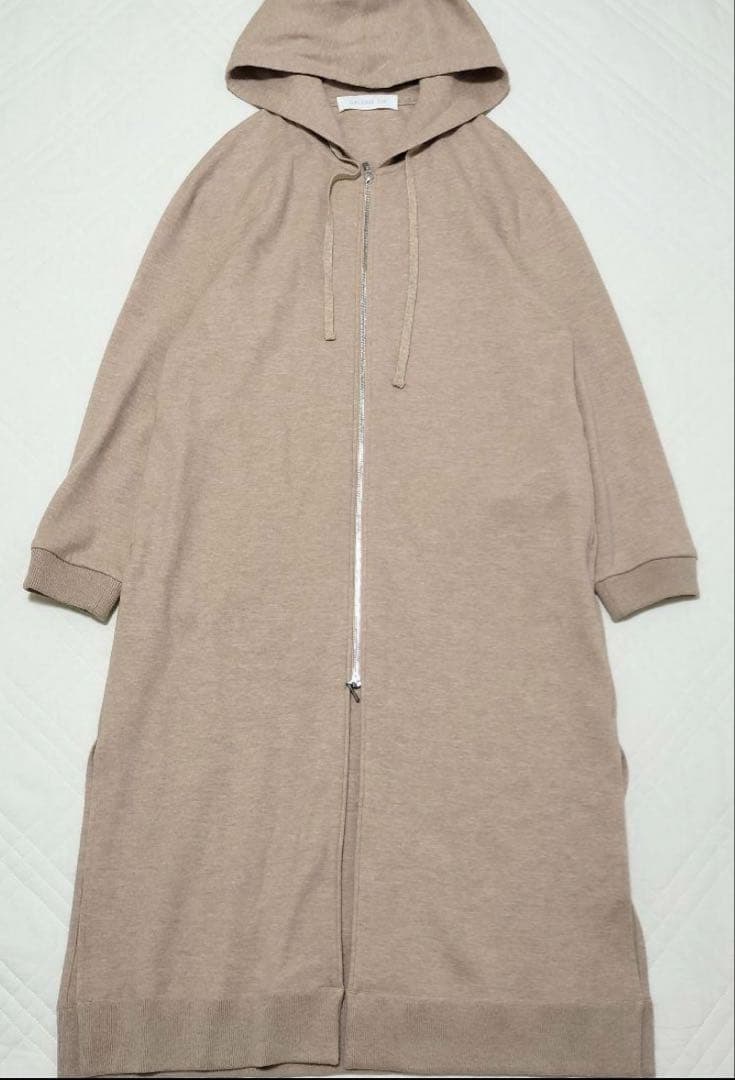 ウールナイロンミルド フーデッドジップアップコート¥55,000