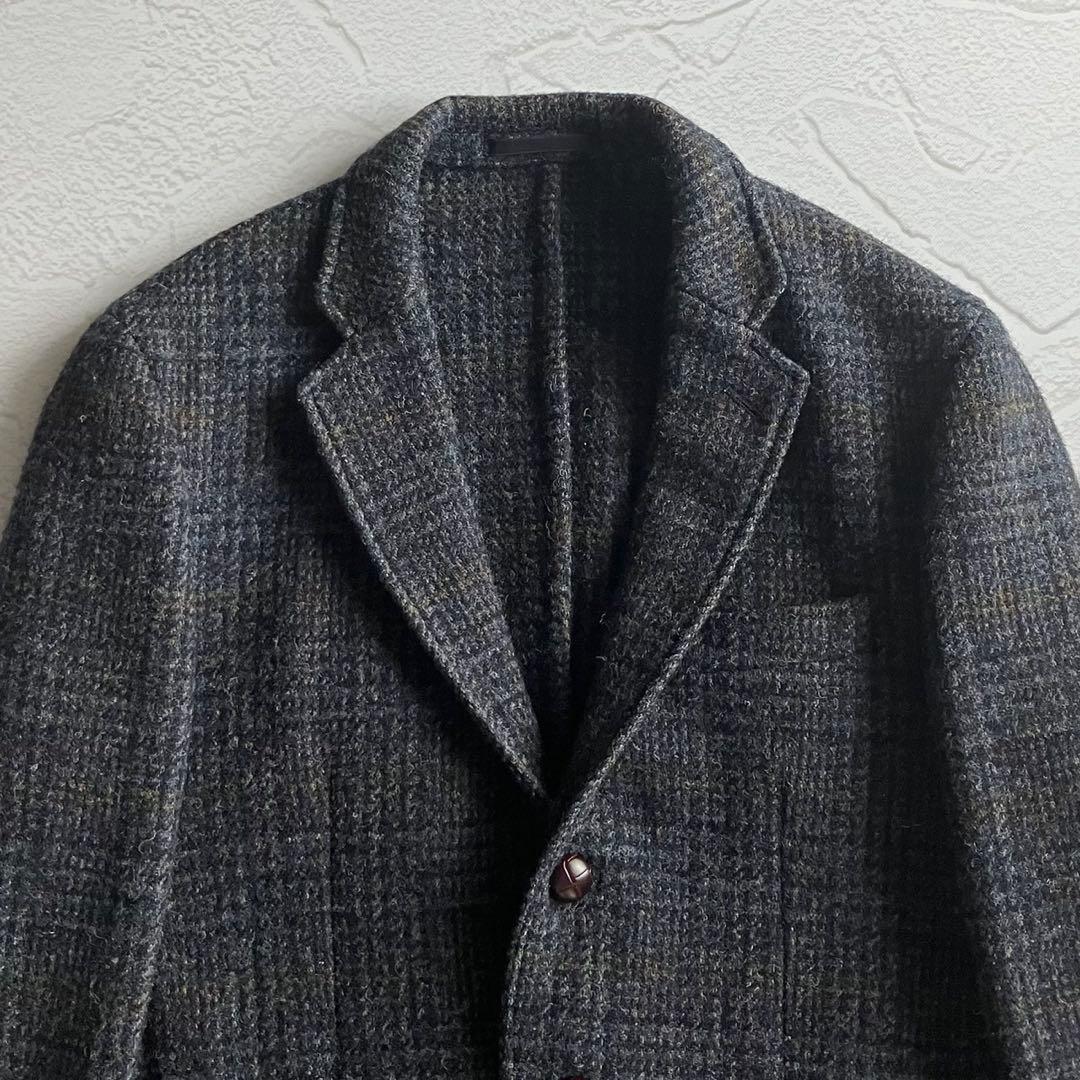 【美品】arbre ハリスツイード テーラード ジャケット 胡桃ボタン 日本製