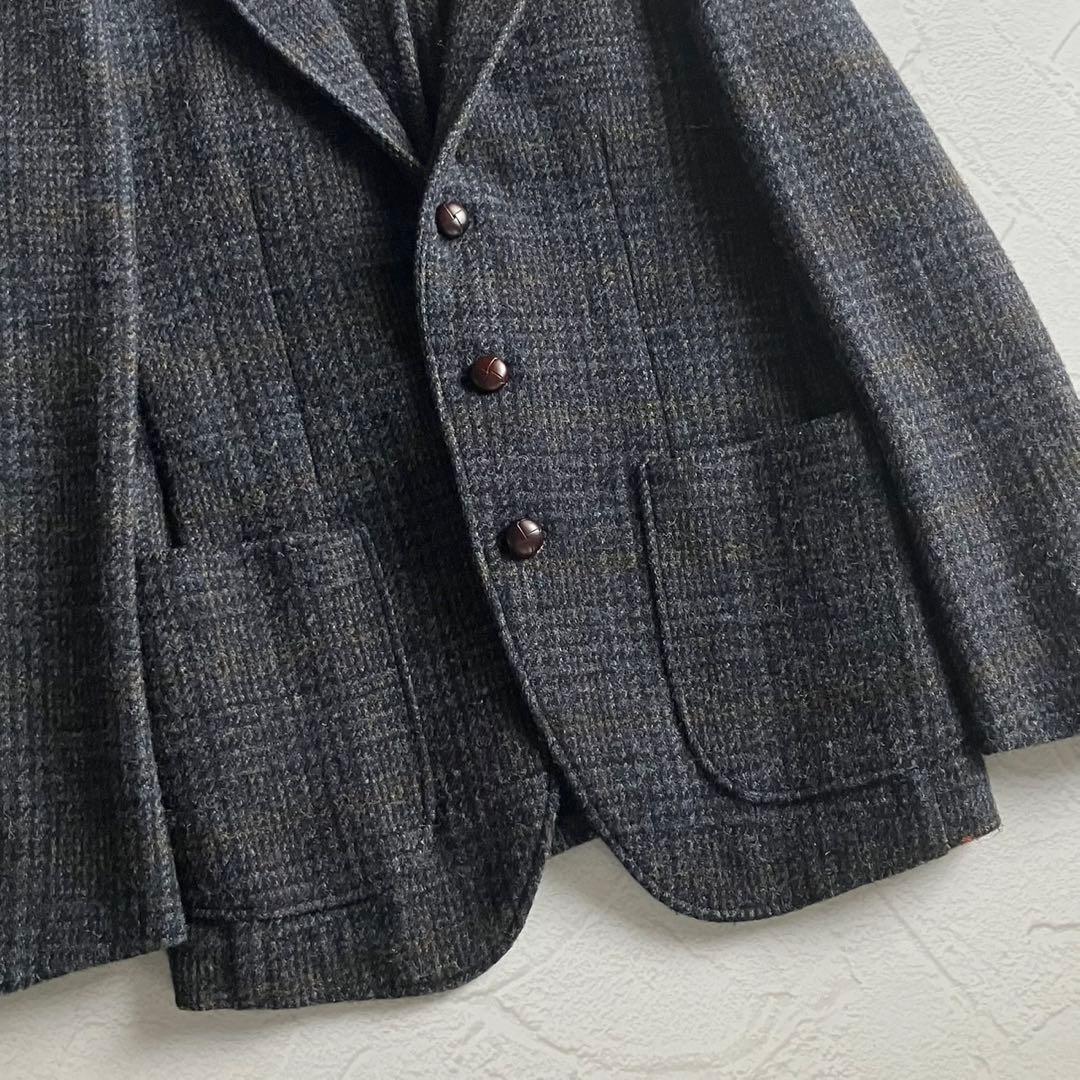 【美品】arbre ハリスツイード テーラード ジャケット 胡桃ボタン 日本製