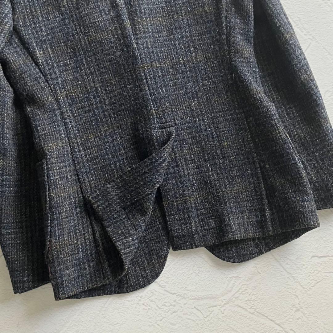 【美品】arbre ハリスツイード テーラード ジャケット 胡桃ボタン 日本製