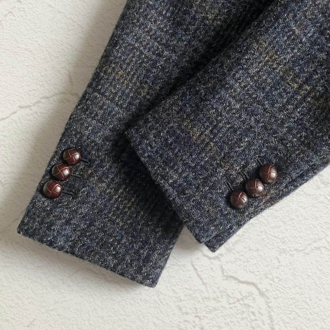 【美品】arbre ハリスツイード テーラード ジャケット 胡桃ボタン 日本製