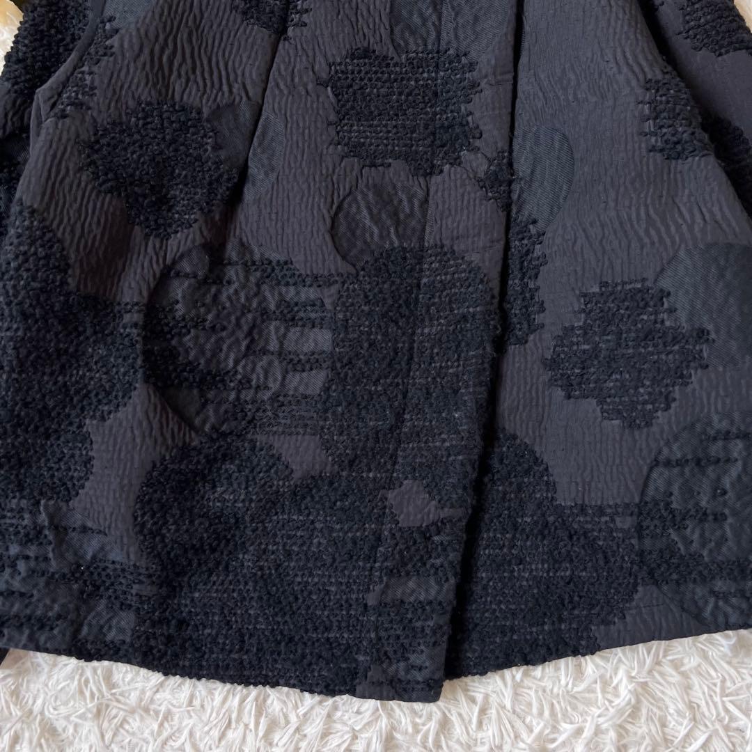 慈雨 ジウ ドット ジャガード スタンドカラー ジャケット コート