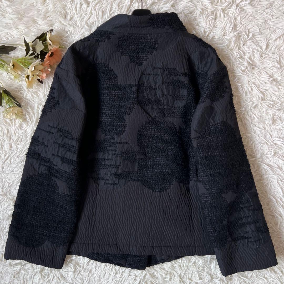 慈雨 ジウ ドット ジャガード スタンドカラー ジャケット コート