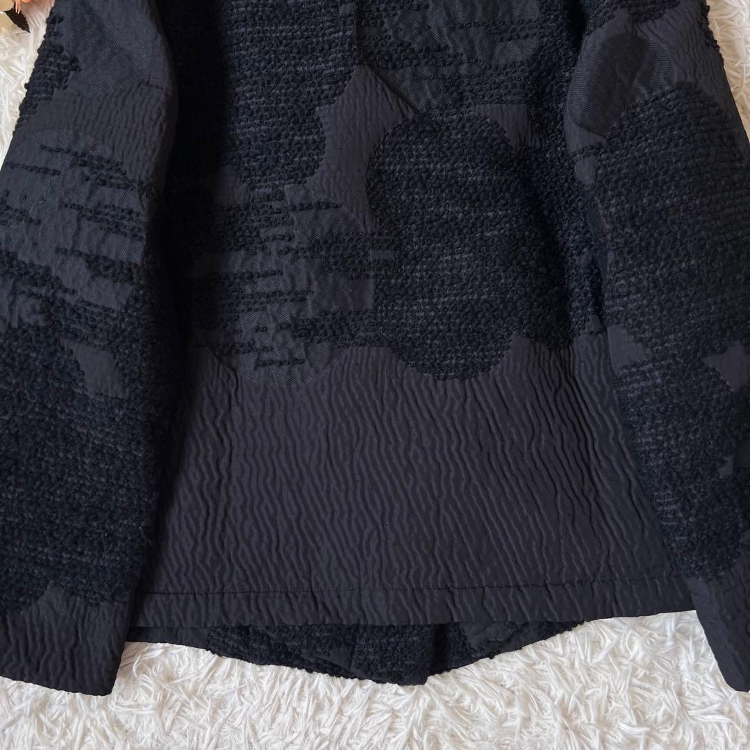 慈雨 ジウ ドット ジャガード スタンドカラー ジャケット コート