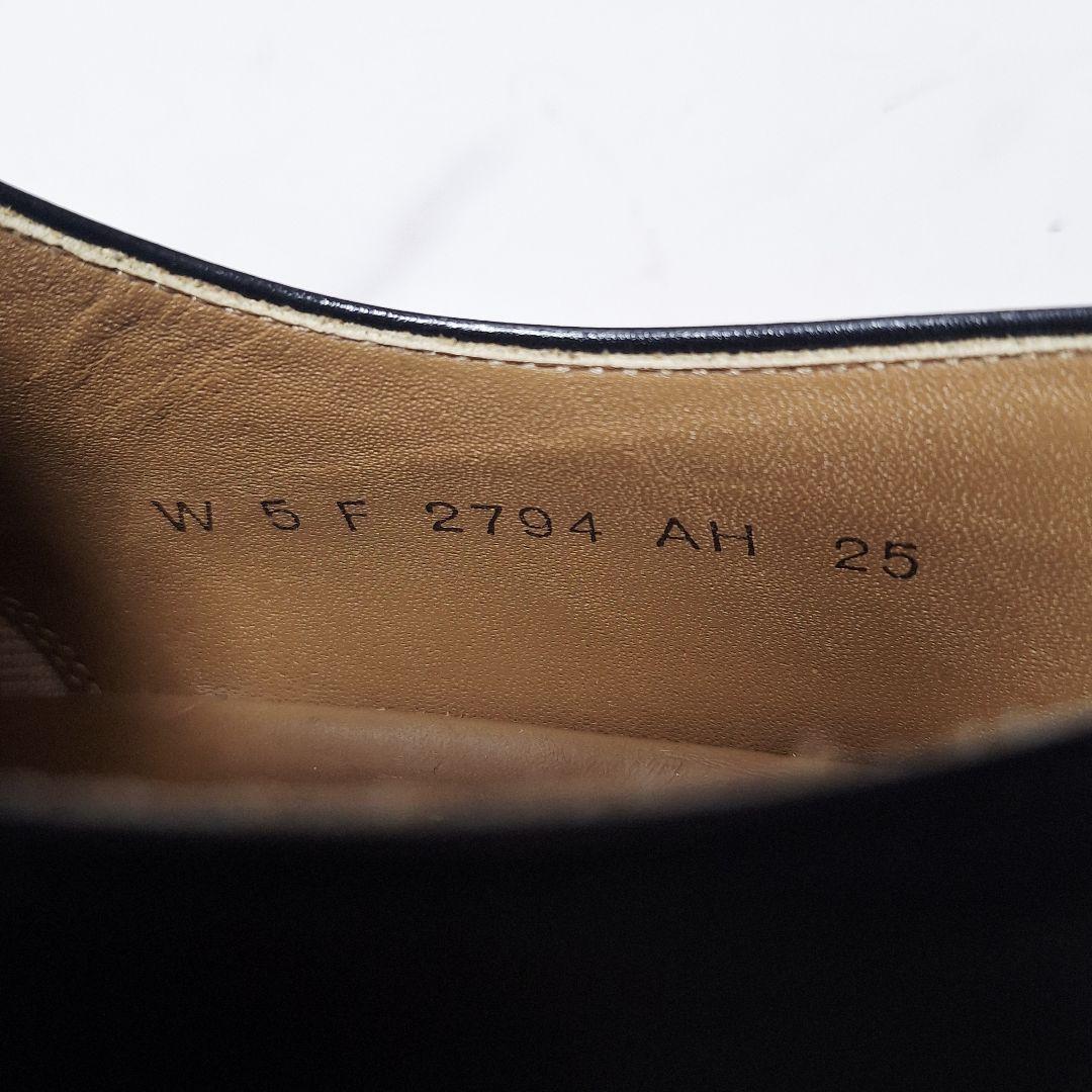 【良品】 REGAL パンチドキャップトゥ 内羽根 ビジネスシューズ 25 黒