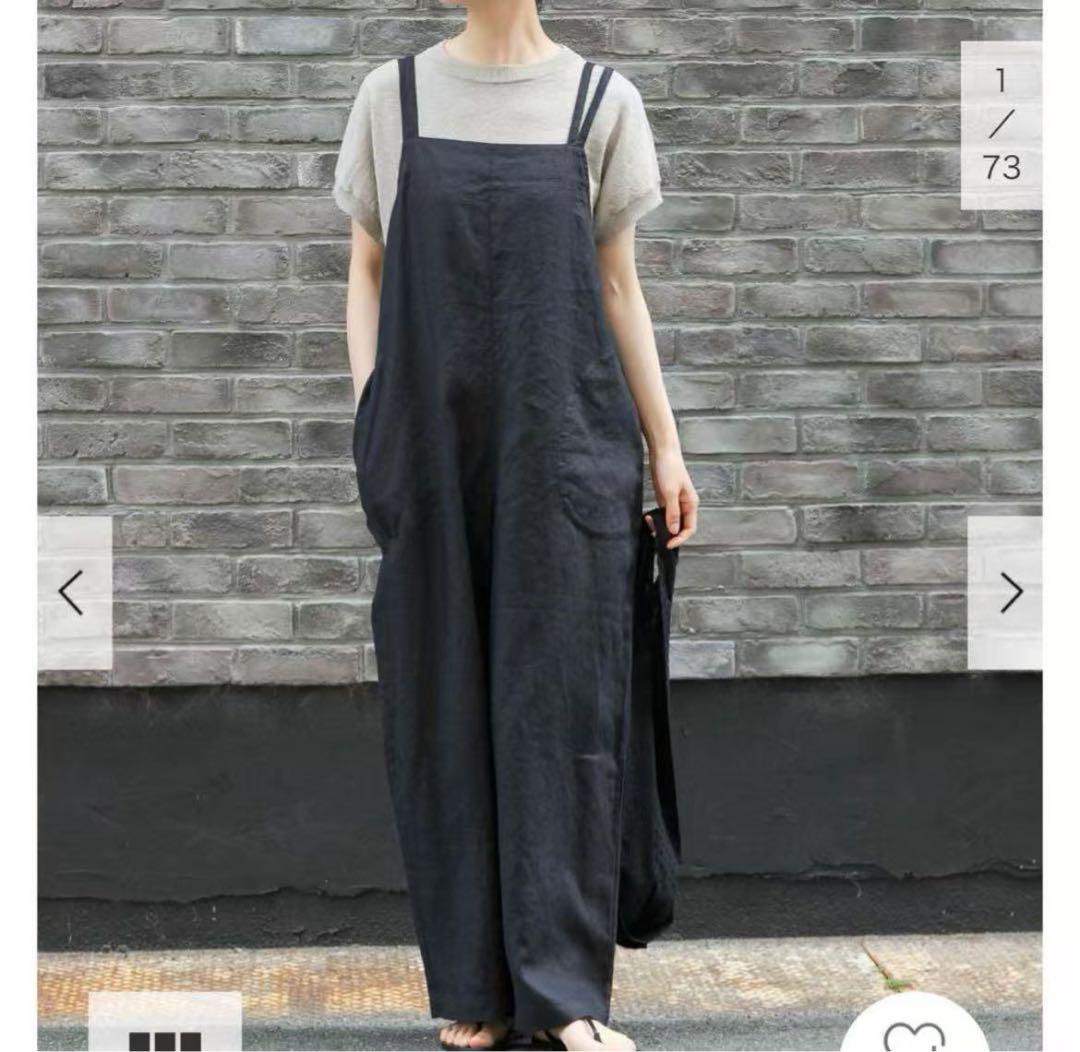 新品　かぐれ　リネンサロペット