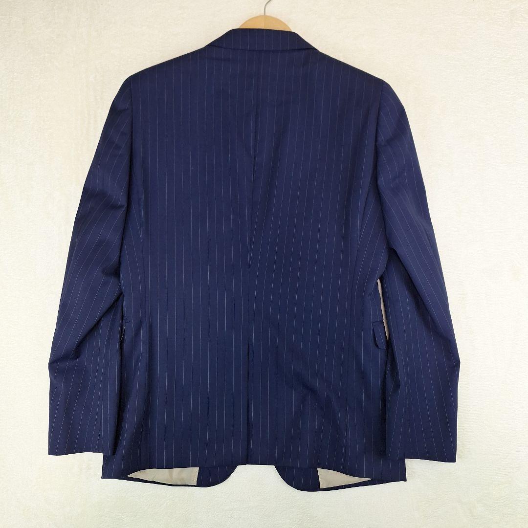 美品✨タケオキクチ　ビジネススーツセットアップ　ネイビーストライプ　S