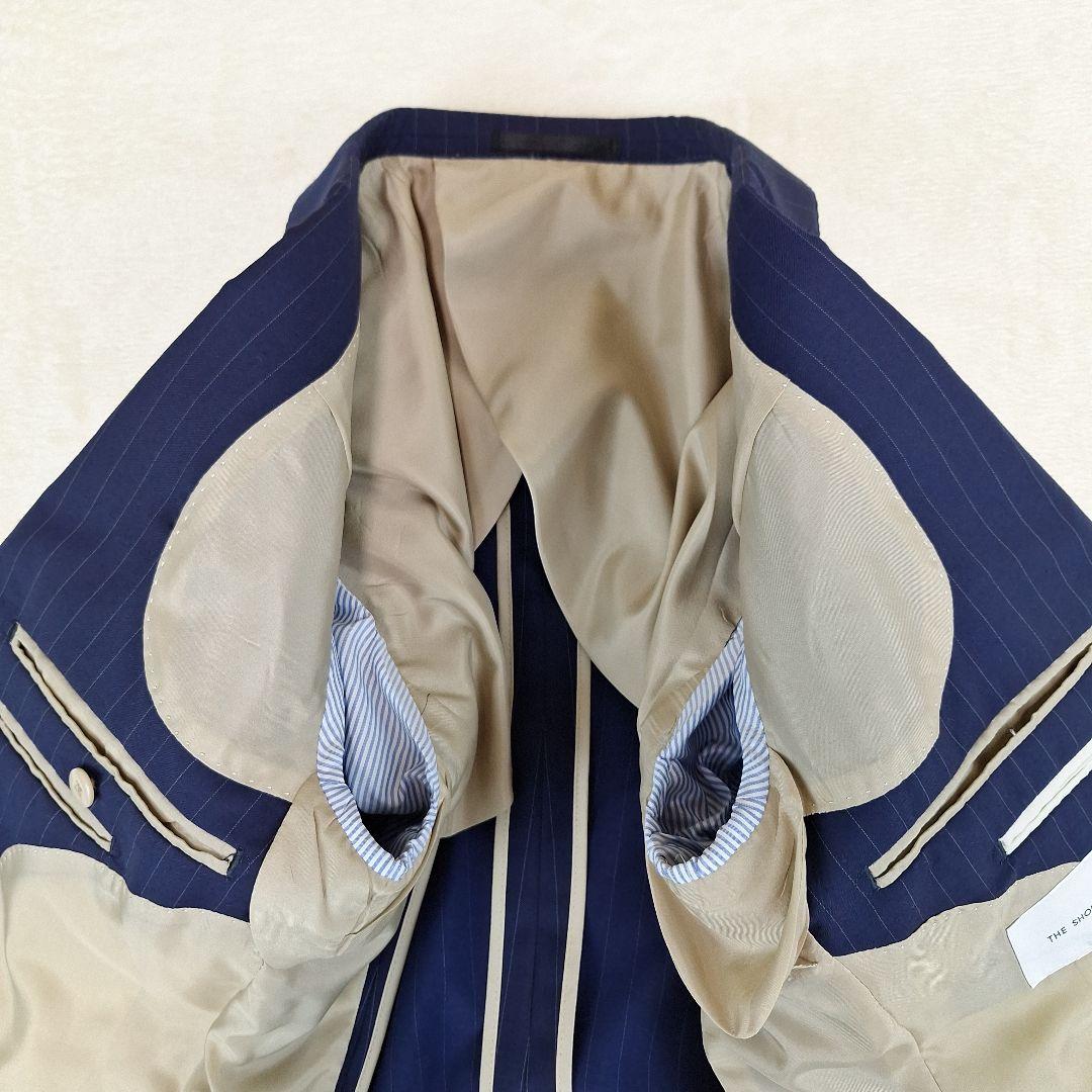 美品✨タケオキクチ　ビジネススーツセットアップ　ネイビーストライプ　S