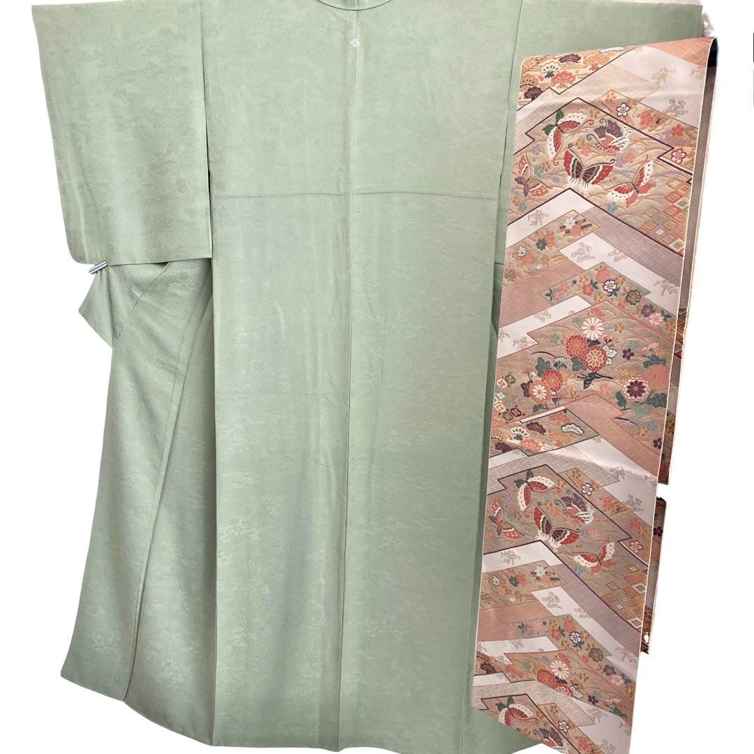 淡緑色 色無地×袋帯おまけ セット 礼装 七五三 入学式 NO56 NO22