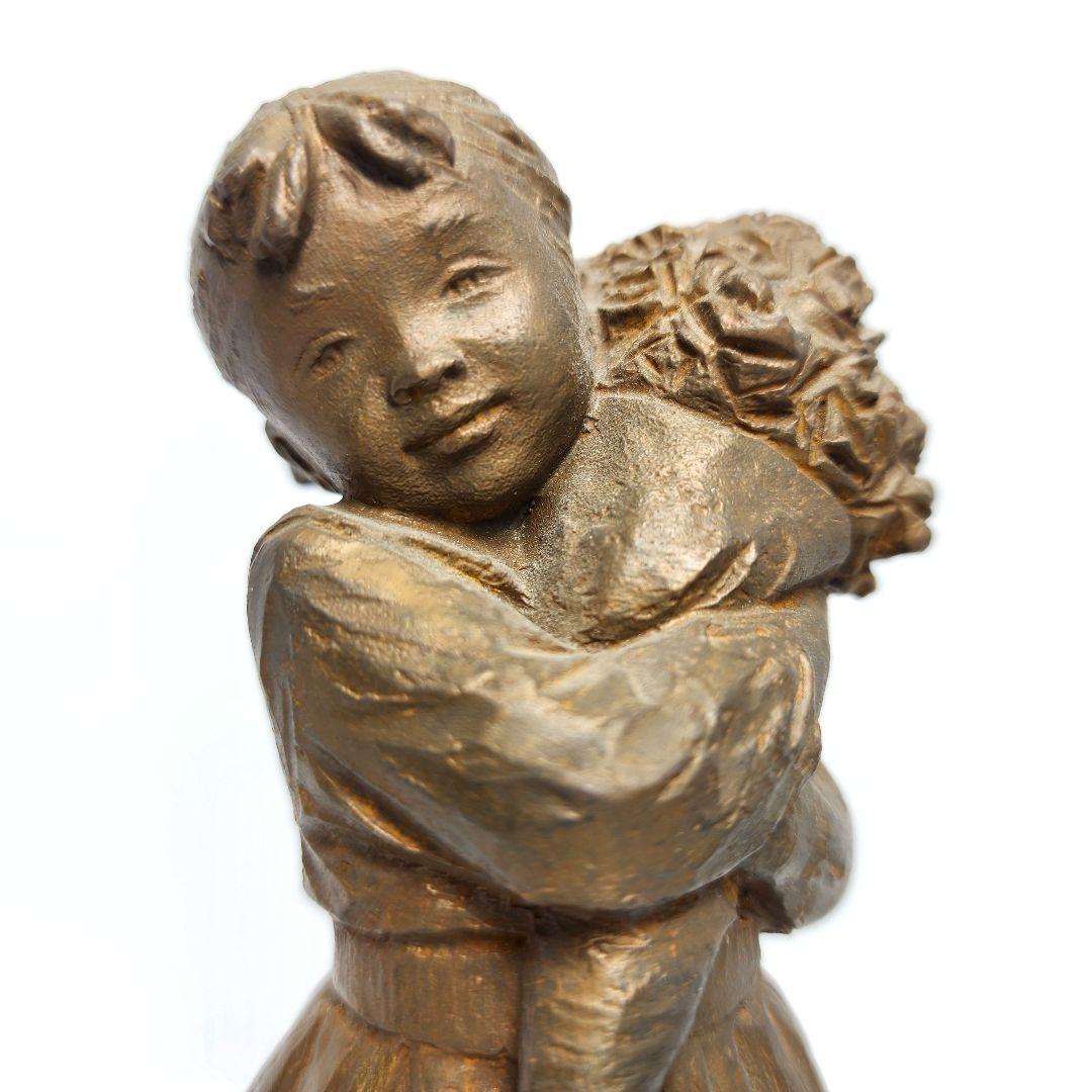 ブロンズ像 花束 加藤豊作品 ヴィンテージ