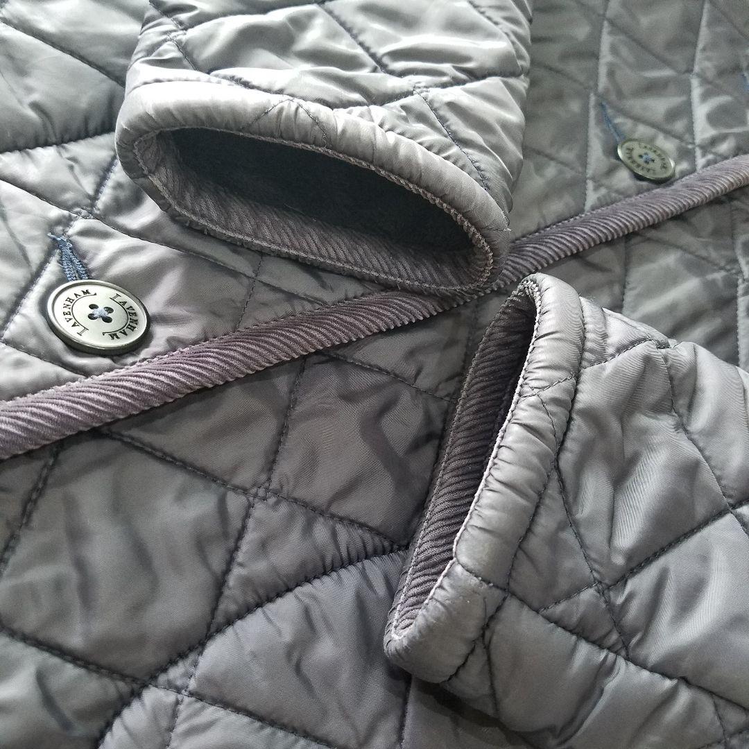 美品✨ラベンハム キルティング ロングコート 裏ボア フード ネイビー S