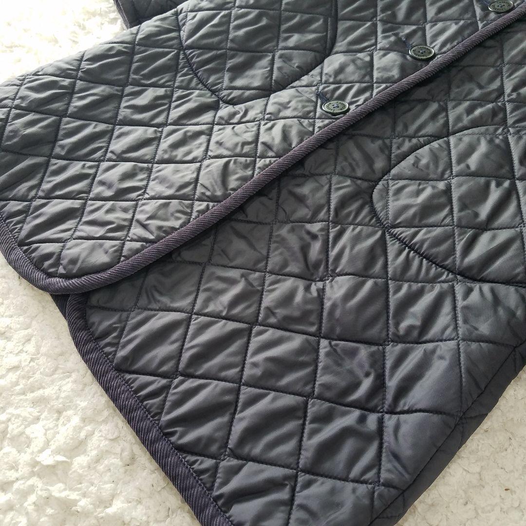 美品✨ラベンハム キルティング ロングコート 裏ボア フード ネイビー S