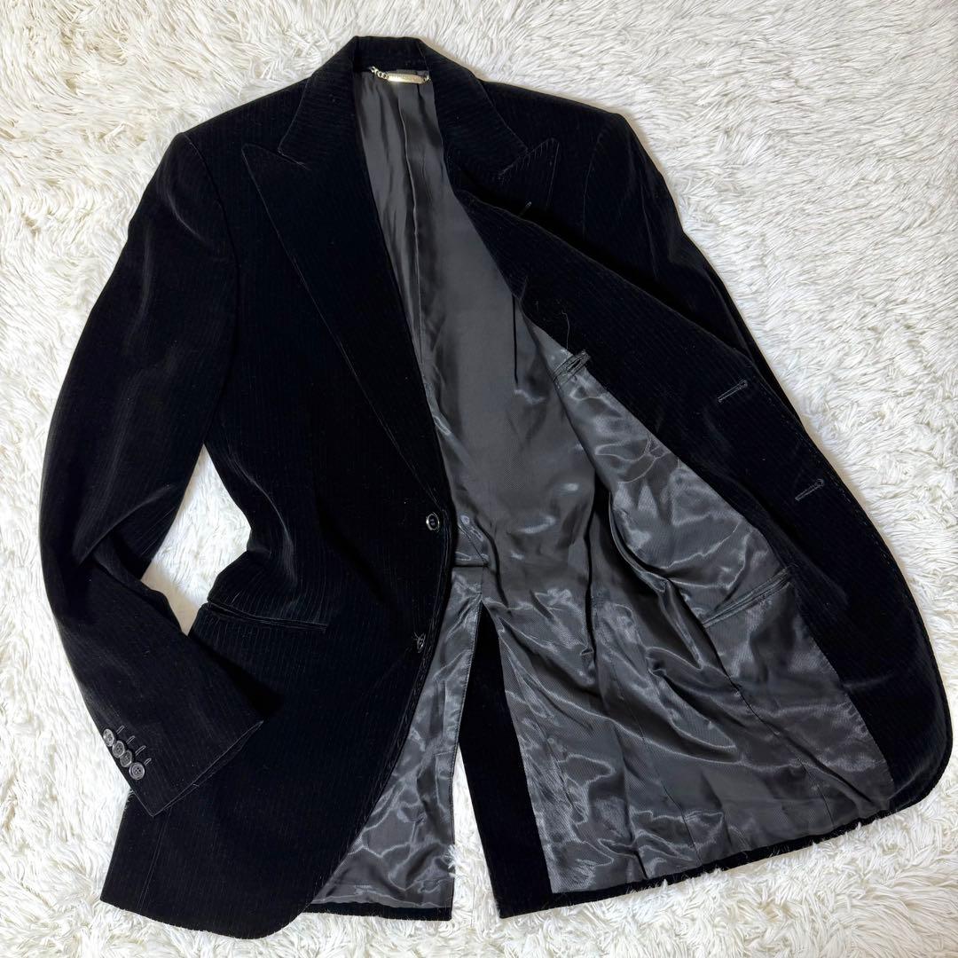 DOLCE&GABBANA ドルガバ テーラードジャケット ベロア ストライプ