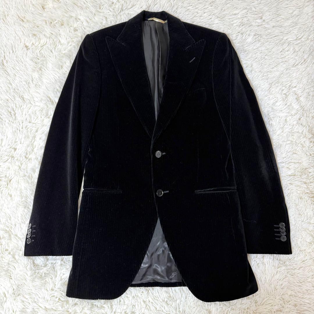 DOLCE&GABBANA ドルガバ テーラードジャケット ベロア ストライプ