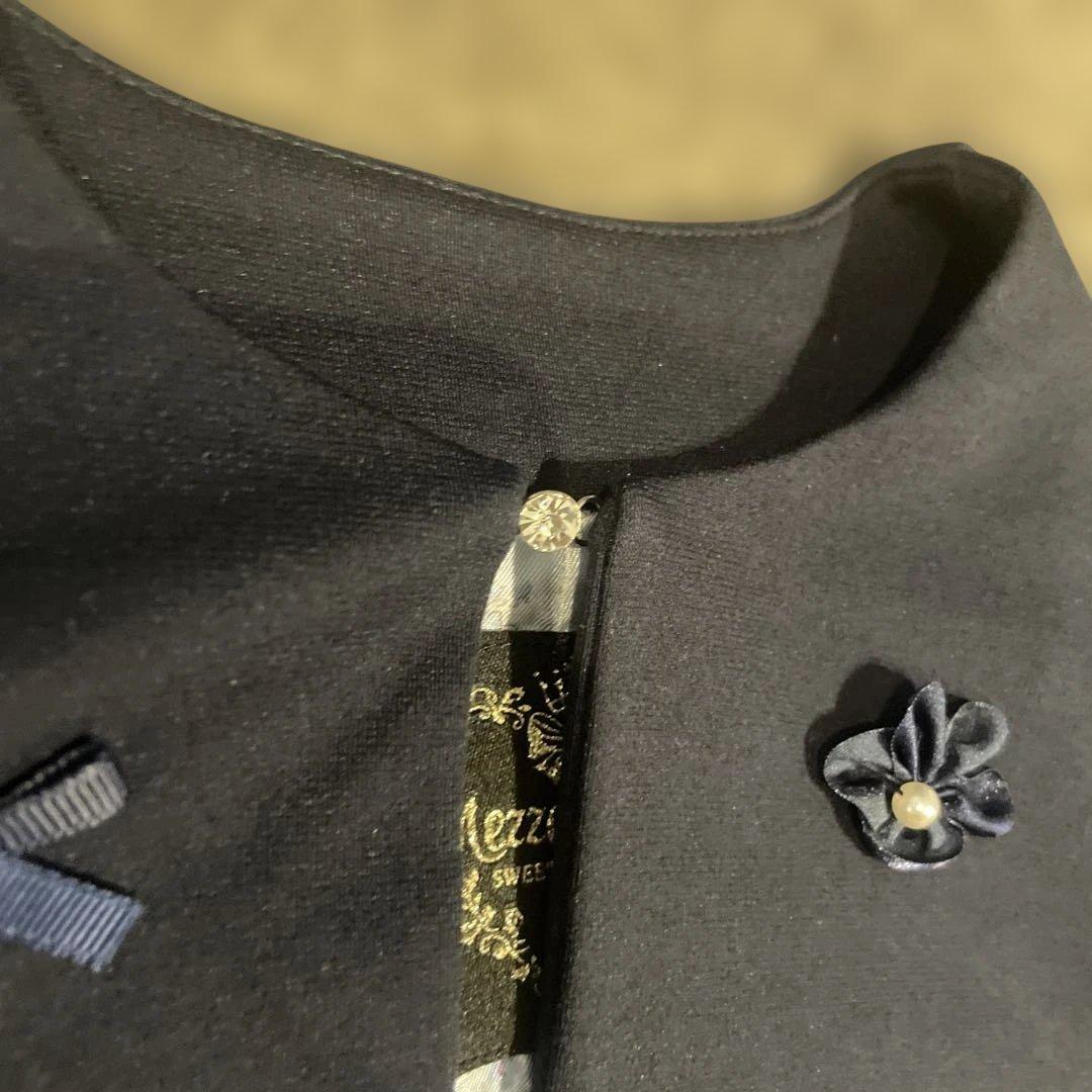 mezzopiano 花モチーフ　ノーカラージャケット　120