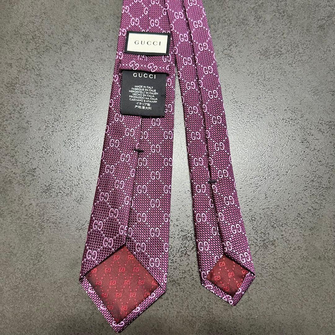 【極美品】GUCCHI ネクタイ パープル 408865